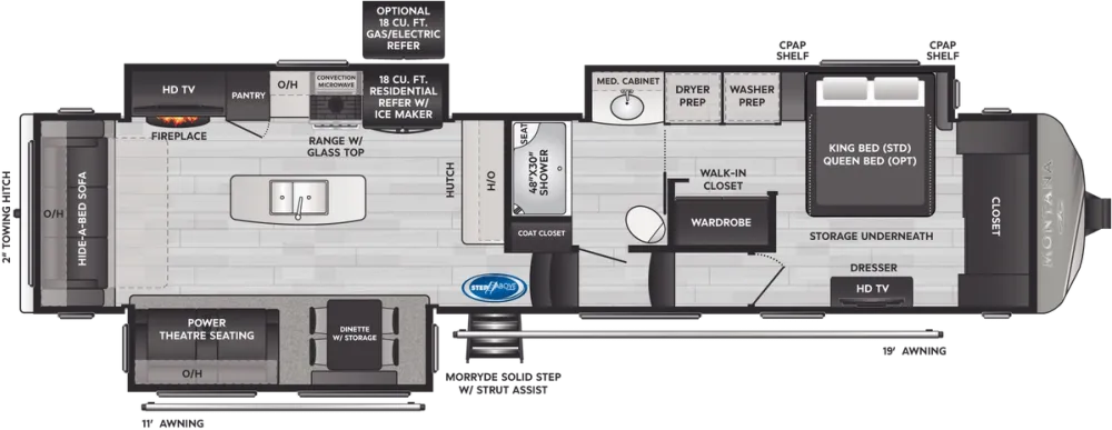 Floorplan of RV model 3813MS