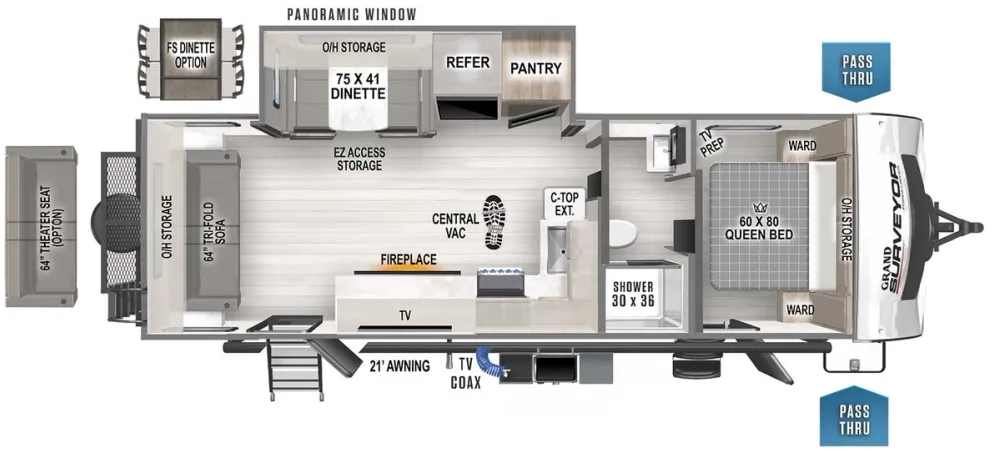 Floorplan of RV model 253RLS