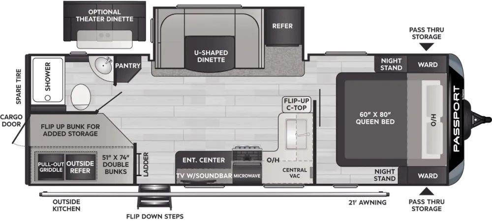 Floorplan of RV model 2401BHWE