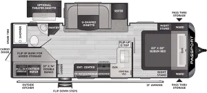 Floorplan of RV model 2401BHWE