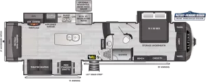 Floorplan of RV model 3650RL