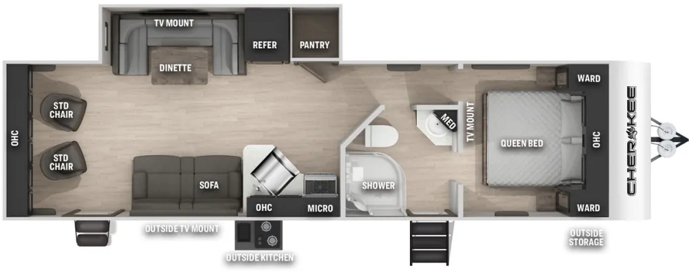 Floorplan of RV model 274AK