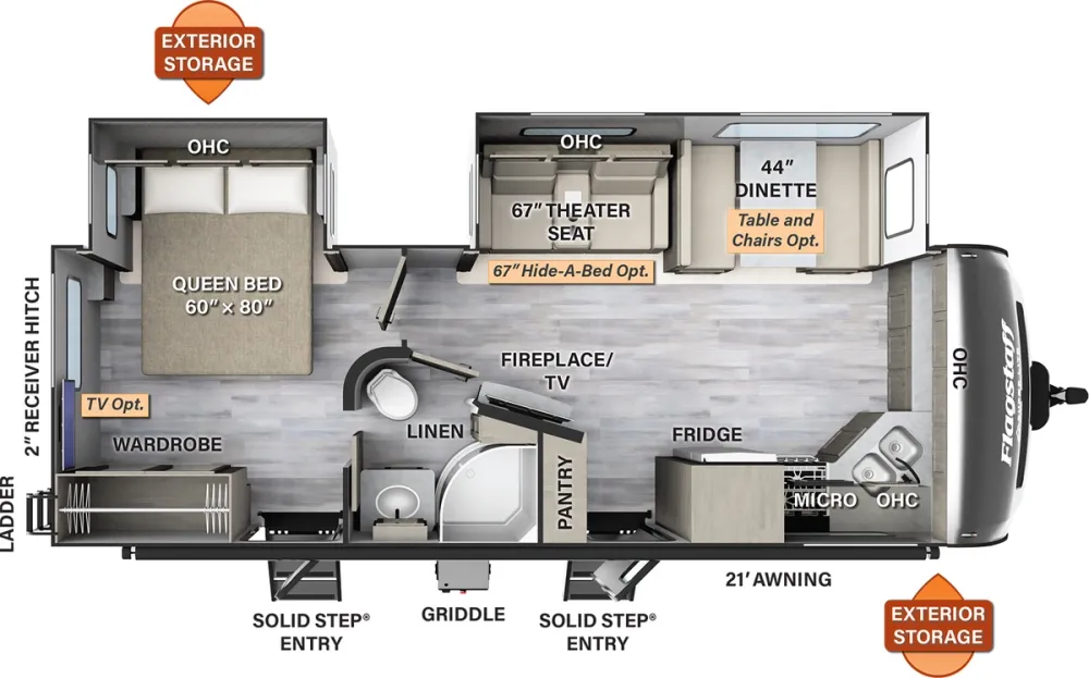 Floorplan of RV model 26FKBS