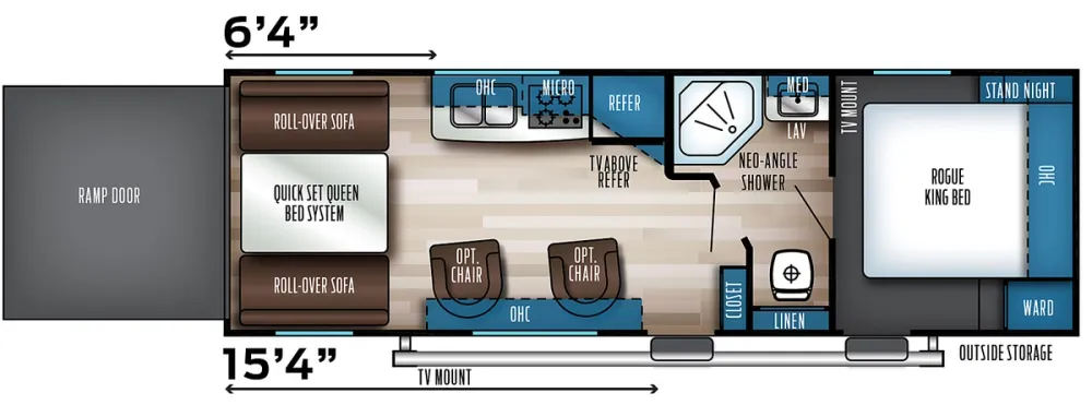 Floorplan of RV model 25V