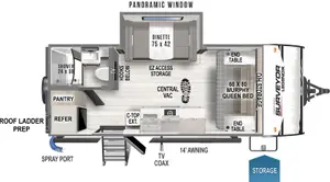 Floorplan of RV model 17RBLX