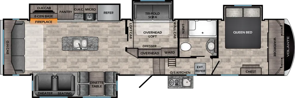 Floorplan of RV model VL3801MD