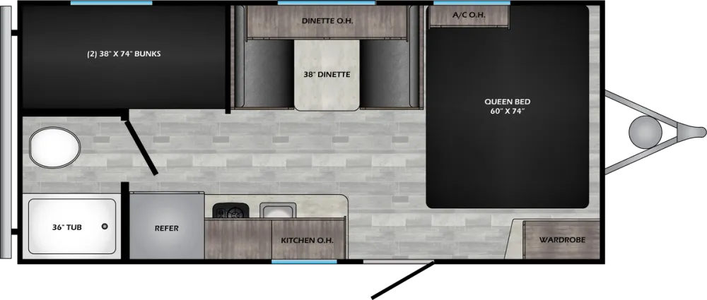 Floorplan of RV model ZR18BH