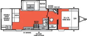 Floorplan of RV model 262DBS