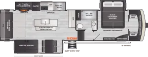 Floorplan of RV model 3660RL