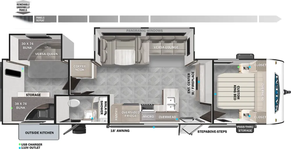 Floorplan of RV model 32BHDS