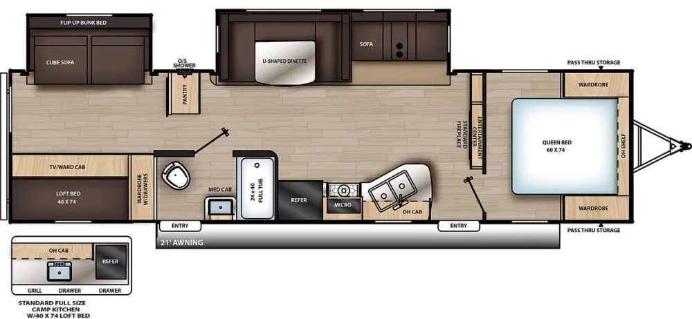 Floorplan of RV model 32BDS