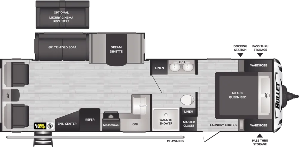 Floorplan of RV model 291RLSWE