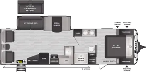 Floorplan of RV model 291RLSWE