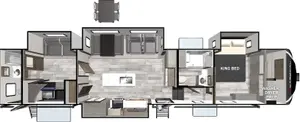 Floorplan of RV model 383BHLE