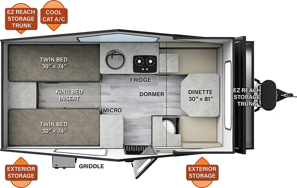 Floorplan of RV model A213HW