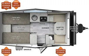 Floorplan of RV model T21TBHW