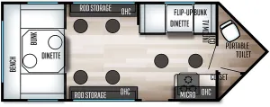 Floorplan of RV model 16BF