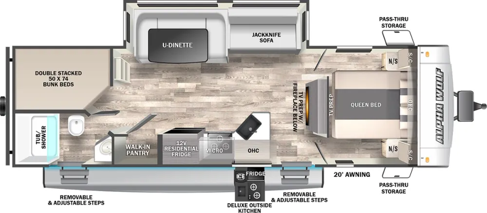 Floorplan of RV model 26DBH-L