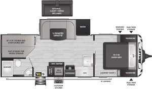 Floorplan of RV model 250BHSWE