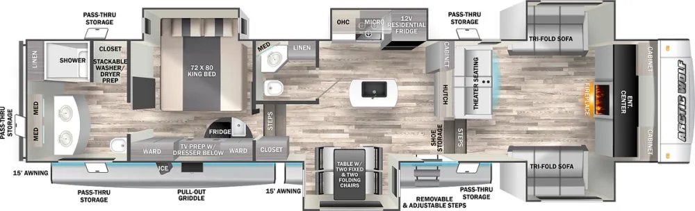 Floorplan of RV model 3910SUITE