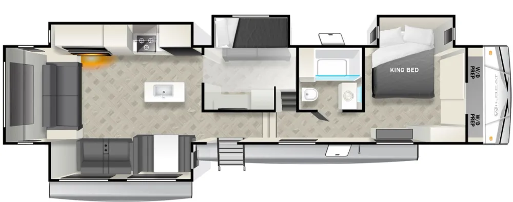 Floorplan of RV model 369MBL