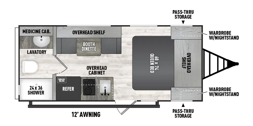 Floorplan of RV model 17SFQ