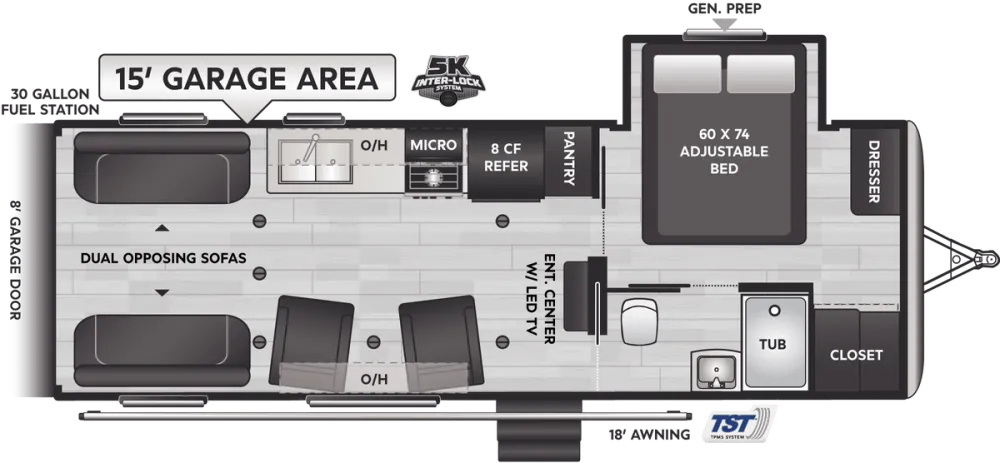 Floorplan of RV model 25V