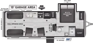 Floorplan of RV model 25V