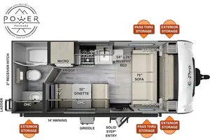 Floorplan of RV model E19FD