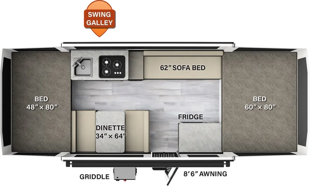 Floorplan of RV model 1970ESP