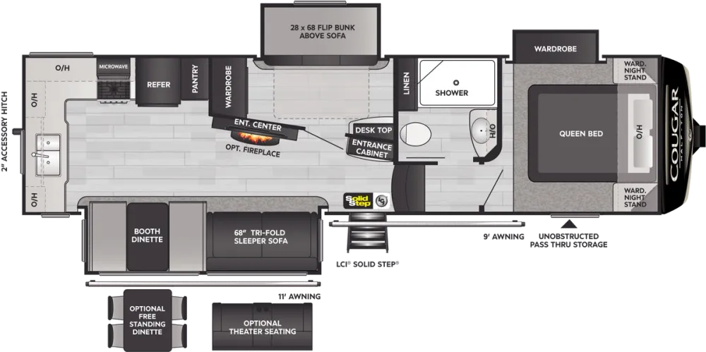 Floorplan of RV model 29MBS