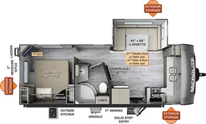 Floorplan of RV model 25FKS