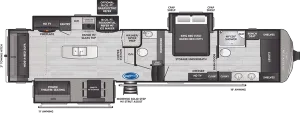 Floorplan of RV model 3931FB