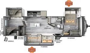 Floorplan of RV model 832BWS