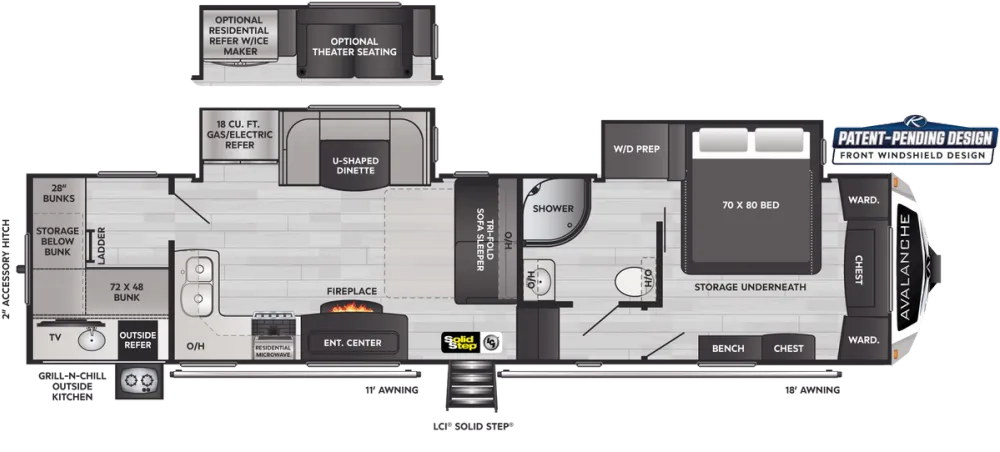 Floorplan of RV model 352BH