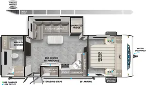 Floorplan of RV model 22RBS