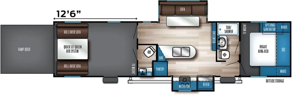 Floorplan of RV model 32V