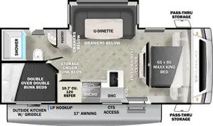 Floorplan of RV model 243DBX