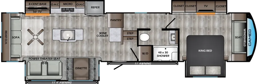 Floorplan of RV model CE3701RL