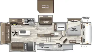 Floorplan of RV model 36BHQ