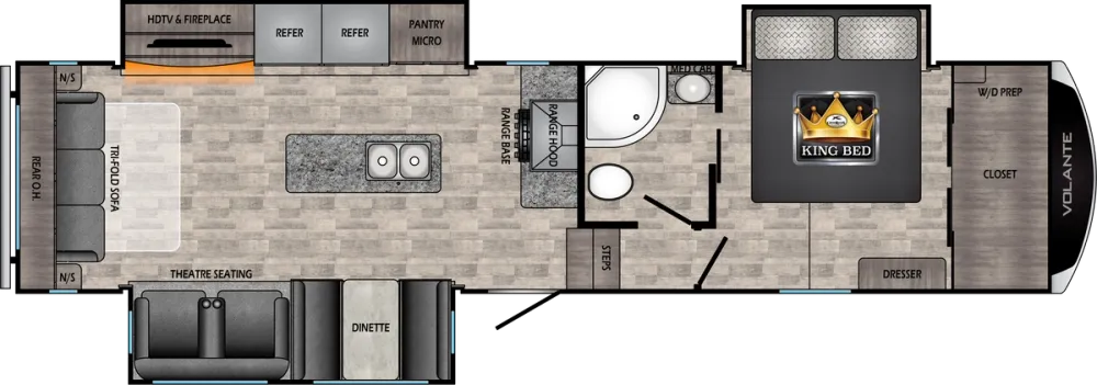 Floorplan of RV model VL325RL