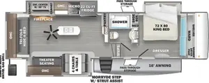 Floorplan of RV model 321RL