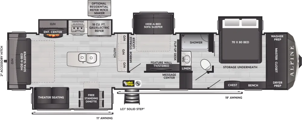 Floorplan of RV model 3720MD