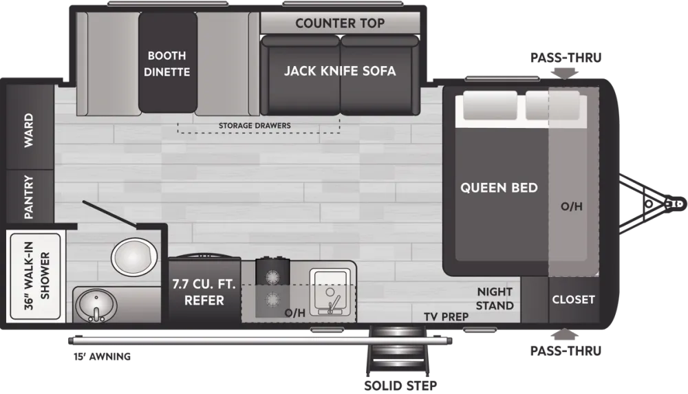 Floorplan of RV model 186SS