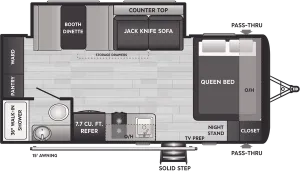 Floorplan of RV model 186SS