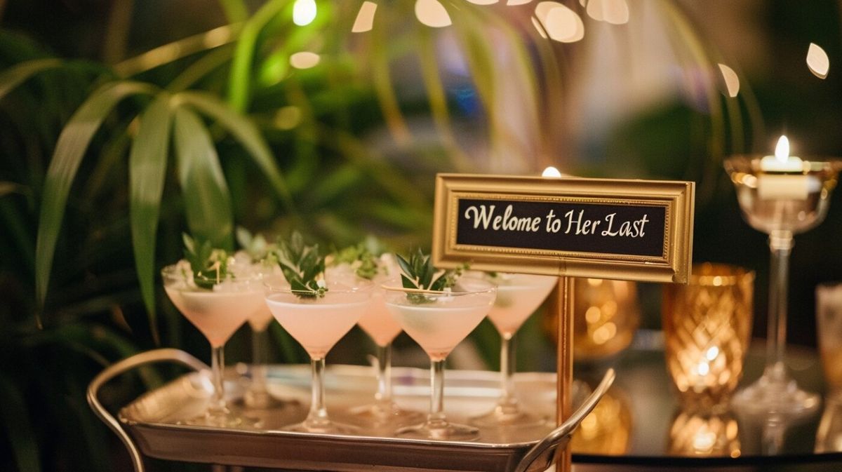 bachelorette-welcome-sign-and-drinks