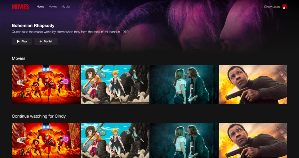 Frontend for the movies application