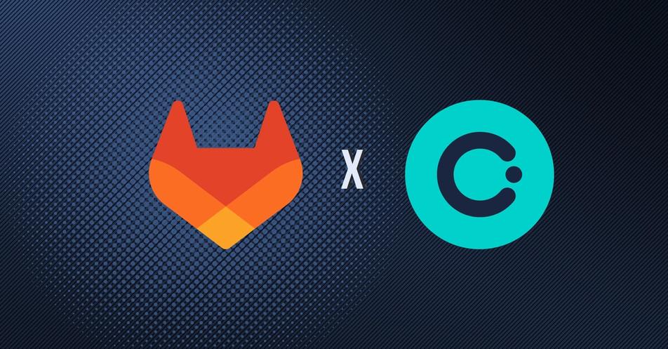 Graphic banner with Gitlab logo x Okteto logo