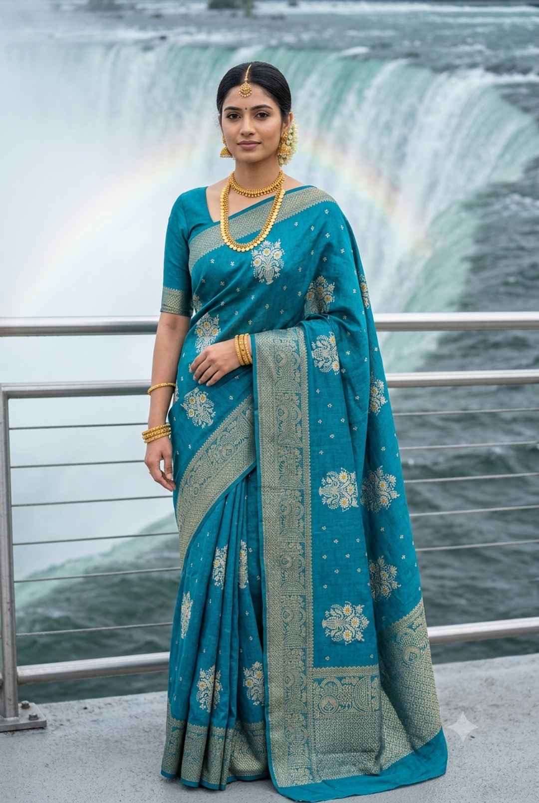 Teal Blue Zari Regal Splendor