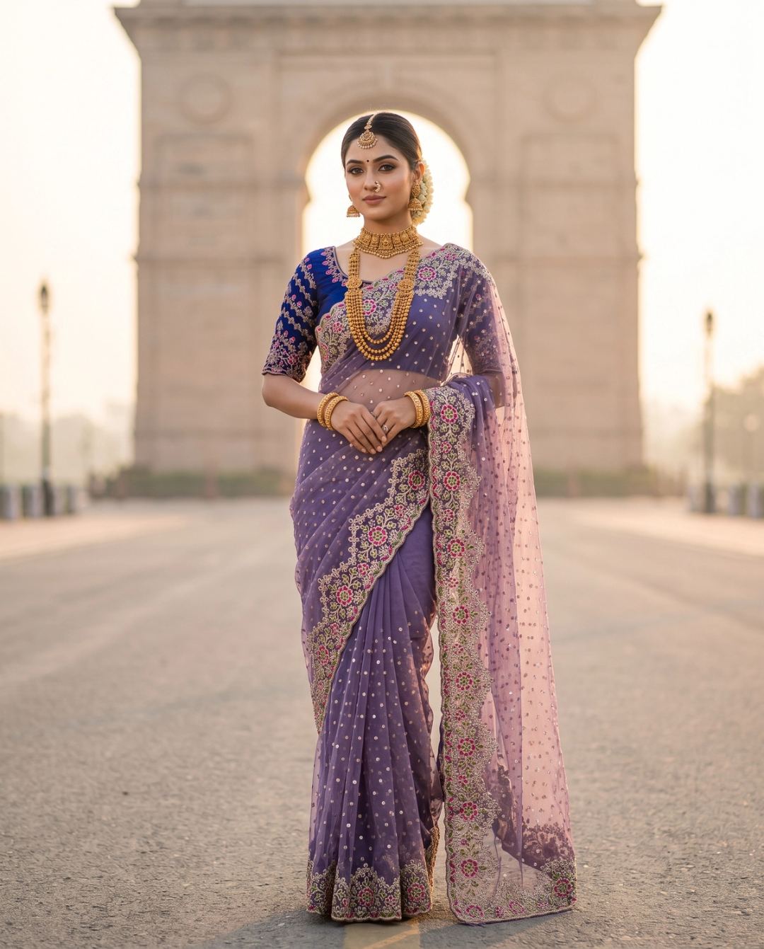 Purple Zari Bridal Radiance Saree